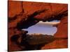 Pike's Peak Framed Through a Rock Window, Colorado, USA-Jerry Ginsberg-Stretched Canvas