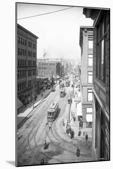 Pike Street from Second Avenue, Seattle, 1908-Ashael Curtis-Mounted Giclee Print