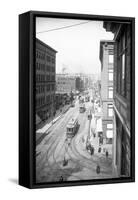 Pike Street from Second Avenue, Seattle, 1908-Ashael Curtis-Framed Stretched Canvas