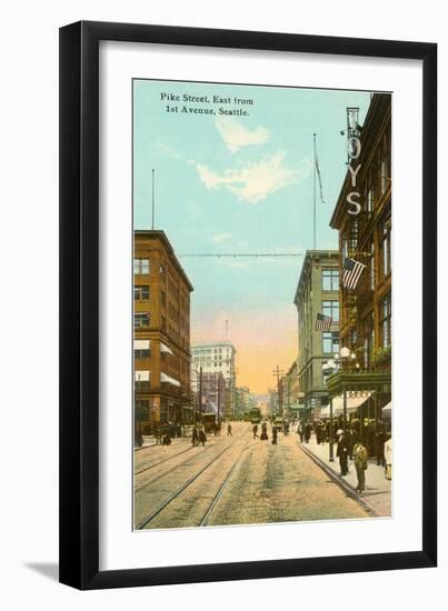 Pike Street, Seattle, Washington-null-Framed Art Print