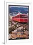 Pikes Peak Cog Railway - Swiss Locomotive, c.2008-Lantern Press-Framed Art Print
