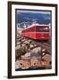 Pikes Peak Cog Railway - Swiss Locomotive, c.2008-Lantern Press-Framed Art Print