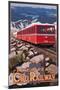 Pikes Peak Cog Railway - Swiss Locomotive, c.2008-Lantern Press-Mounted Art Print