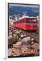 Pikes Peak Cog Railway - Swiss Locomotive, c.2008-Lantern Press-Framed Art Print