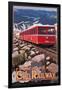 Pikes Peak Cog Railway - Swiss Locomotive, c.2008-Lantern Press-Framed Art Print