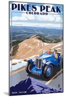 Pikes Peak, Colorado - Auto Road Scene-Lantern Press-Mounted Art Print