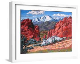 Pikes Peak from Garden of the Gods, Colorado-Patty Baker-Framed Art Print