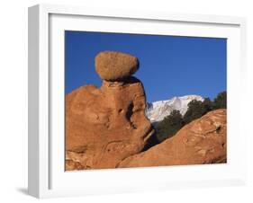 Pikes Peak, Garden of The Gods National Landmark, Colorado Springs, Colorado, USA-Rolf Nussbaumer-Framed Photographic Print