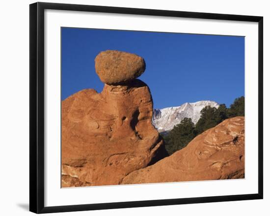 Pikes Peak, Garden of The Gods National Landmark, Colorado Springs, Colorado, USA-Rolf Nussbaumer-Framed Photographic Print