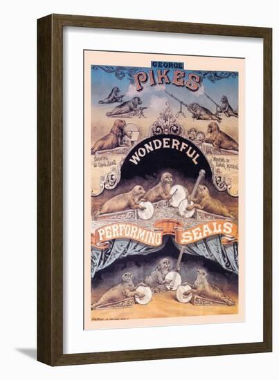 Pikes Wonderful Performing Seals-null-Framed Art Print