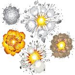 Explosions-Set of Various Illustrations-PILart-Stretched Canvas