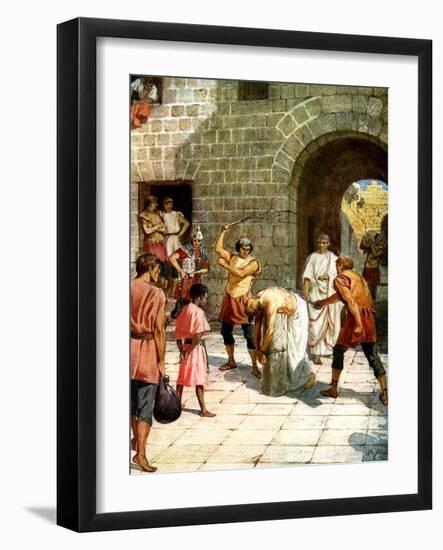 Pilate orders Jesus to be scourged - Bible-William Brassey Hole-Framed Giclee Print