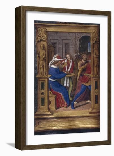 Pilate Washes His Hands (From Lettres Bâtarde), Ca 1490-1510-Jean Poyet-Framed Giclee Print