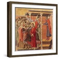 Pilate Washing His Hands, Detail from Episodes from Christ's Passion and Resurrection-Duccio Di buoninsegna-Framed Giclee Print