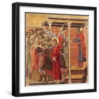 Pilate Washing His Hands, Detail from Episodes from Christ's Passion and Resurrection-Duccio Di buoninsegna-Framed Giclee Print