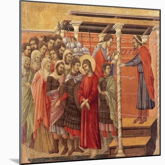 Pilate Washing His Hands, Detail from Episodes from Christ's Passion and Resurrection-Duccio Di buoninsegna-Mounted Giclee Print