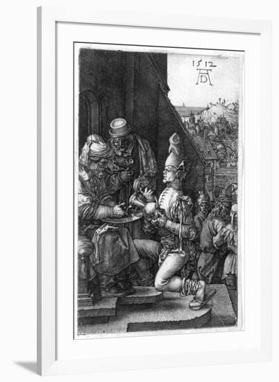 Pilate Washing His Hands, from the Engraved Passion, 1512-Albrecht Dürer-Framed Giclee Print