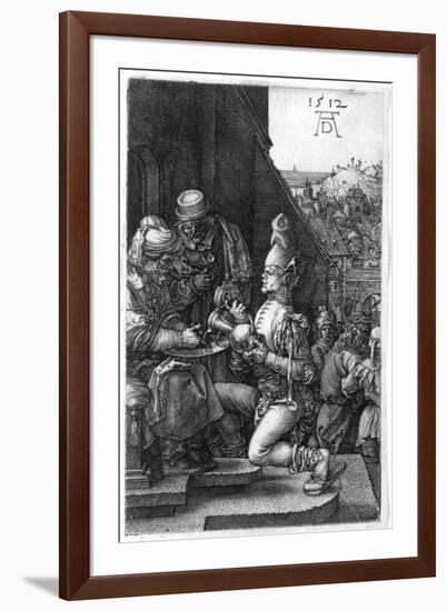 Pilate Washing His Hands, from the Engraved Passion, 1512-Albrecht Dürer-Framed Giclee Print