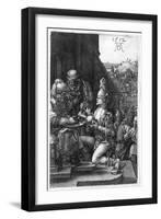 Pilate Washing His Hands, from the Engraved Passion, 1512-Albrecht Dürer-Framed Giclee Print