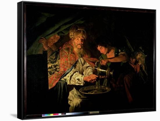 Pilate Washing His Hands-Matthias Stomer-Framed Stretched Canvas