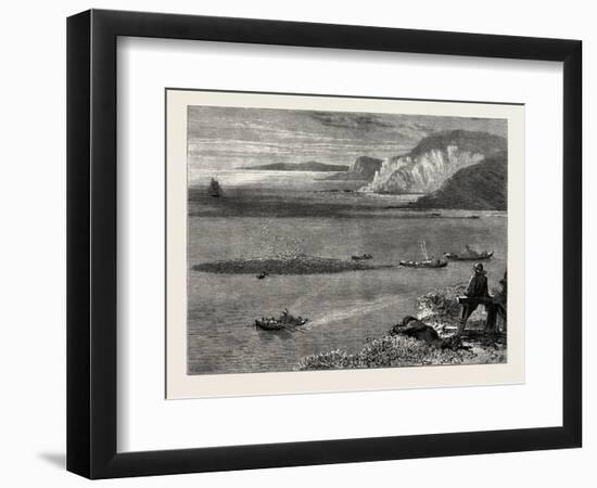 Pilchard Fishing of the Lizard, the South Coast, UK, 19th Century-null-Framed Premium Giclee Print