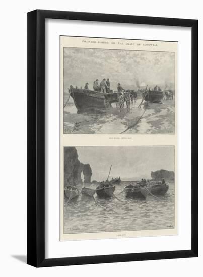 Pilchard-Fishing on the Coast of Cornwall-null-Framed Giclee Print