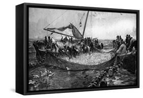 Pilchards, 1900-Charles Napier Hemy-Framed Stretched Canvas