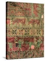 Pile Carpet Depicting Horses and Riders, Fallow Deer and Griffins-null-Stretched Canvas