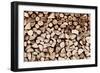 Pile of Brown Wood Logs Background, Pattern. Vintage Tone-Michal Bednarek-Framed Photographic Print