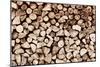 Pile of Brown Wood Logs Background, Pattern. Vintage Tone-Michal Bednarek-Mounted Photographic Print