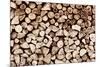 Pile of Brown Wood Logs Background, Pattern. Vintage Tone-Michal Bednarek-Mounted Photographic Print
