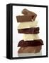 Pile of Pieces of White and Dark Chocolate-Eising Studio Food Photo and Video-Framed Stretched Canvas