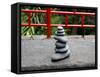 Pile of round Stones in  Japanese Garden-Wlad74-Framed Stretched Canvas