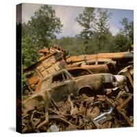 Pile of Rusted Car Shells in an Automobile Junkyard-Walker Evans-Stretched Canvas