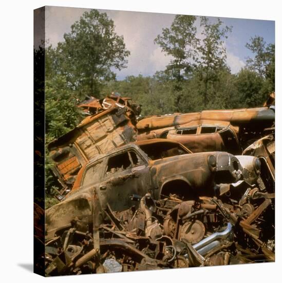 Pile of Rusted Car Shells in an Automobile Junkyard-Walker Evans-Stretched Canvas
