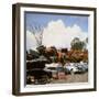 Pile of Rusting Cars in Automobile Junkyard-Walker Evans-Framed Photographic Print