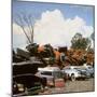 Pile of Rusting Cars in Automobile Junkyard-Walker Evans-Mounted Photographic Print