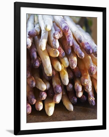 Pile of White Asparagus, Clos Des Iles, Le Brusc, Cote d'Azur, Var, France-Per Karlsson-Framed Photographic Print