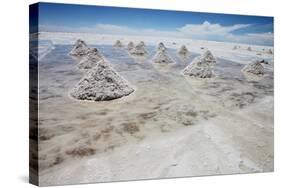 Piles of Salt on the Surface of the Salar De Uyuni Salt Lake, Bolivia-zanskar-Stretched Canvas