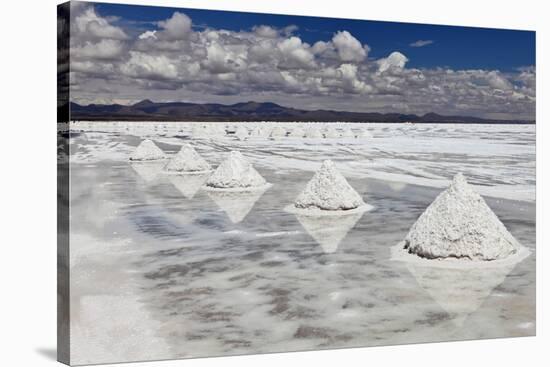 Piles of Salt on the Surface of the Salar De Uyuni Salt Lake, Bolivia-zanskar-Stretched Canvas