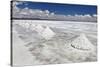 Piles of Salt on the Surface of the Salar De Uyuni Salt Lake, Bolivia-zanskar-Stretched Canvas