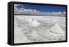 Piles of Salt on the Surface of the Salar De Uyuni Salt Lake, Bolivia-zanskar-Framed Stretched Canvas