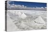 Piles of Salt on the Surface of the Salar De Uyuni Salt Lake, Bolivia-zanskar-Stretched Canvas