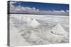 Piles of Salt on the Surface of the Salar De Uyuni Salt Lake, Bolivia-zanskar-Stretched Canvas