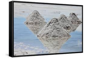 Piles of Salt on the Surface of the Salar De Uyuni Salt Lake, Bolivia-zanskar-Framed Stretched Canvas