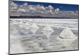 Piles of Salt on the Surface of the Salar De Uyuni Salt Lake, Bolivia-zanskar-Mounted Photographic Print