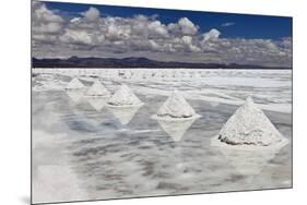 Piles of Salt on the Surface of the Salar De Uyuni Salt Lake, Bolivia-zanskar-Mounted Photographic Print