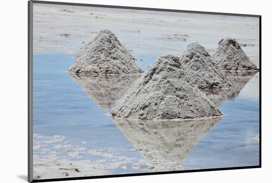 Piles of Salt on the Surface of the Salar De Uyuni Salt Lake, Bolivia-zanskar-Mounted Photographic Print