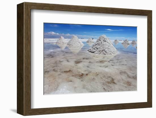 Piles of Salt on the Surface of the Salar De Uyuni Salt Lake, Bolivia-zanskar-Framed Photographic Print