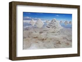 Piles of Salt on the Surface of the Salar De Uyuni Salt Lake, Bolivia-zanskar-Framed Photographic Print